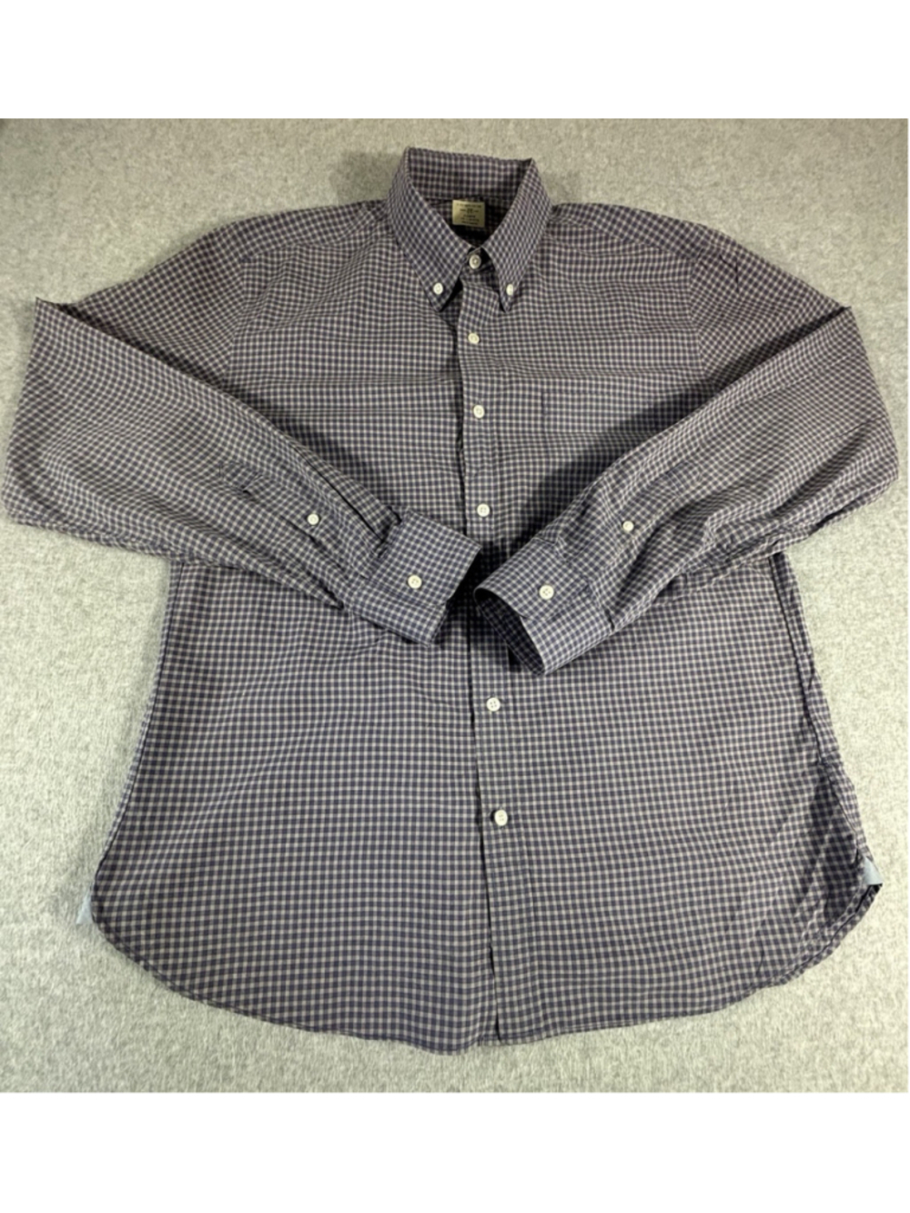 J Crew Sewn For J Crew Purple Gingham Button‎ Down Shirt Large Cotton